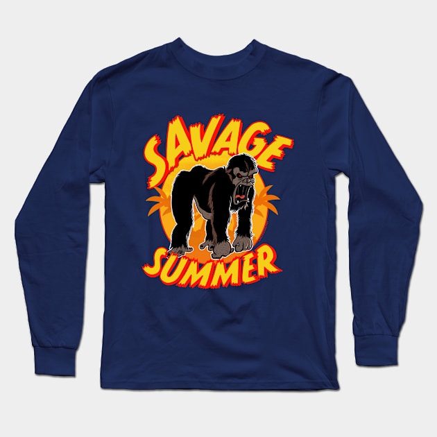 Savage Summer, with outline Long Sleeve T-Shirt by Daily Detour